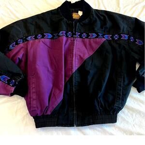 Vintage 80's David James Aztec Bomber Jacket